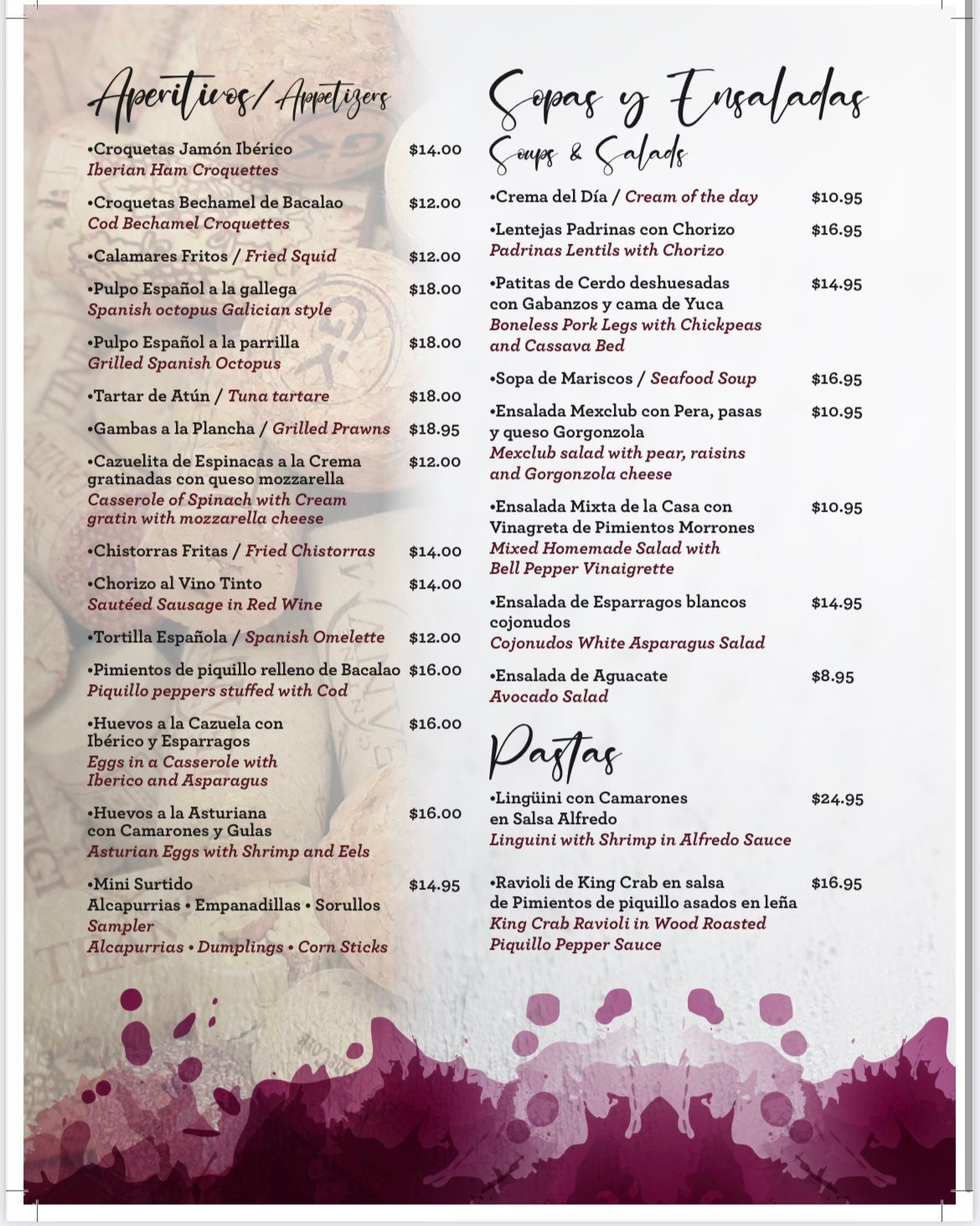MENU 1 MENU 1